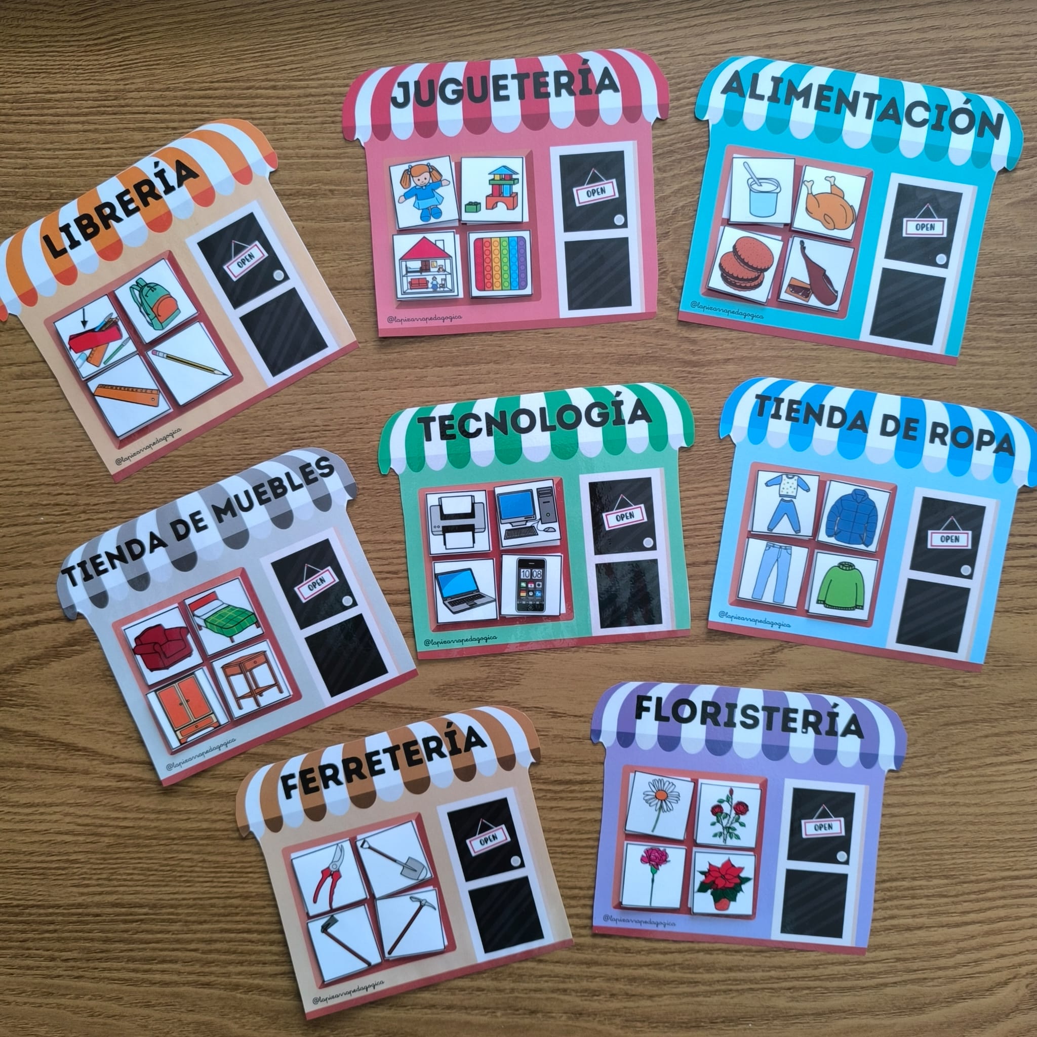 Material TEACCH: Trabajamos las tiendas